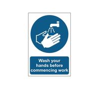 MyCafe Wash Hands Before Commencing Sign PP 200x300 MYC10693