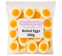 MyCandyShop Boiled Egg Sweets 500g - Jelly Filled Sweets with Visible Yolk Centre, Cool Twist on Fried Eggs, Split Half Design, TikTok Viral Candy Treats for Sharing & Gifting