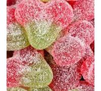MyCandyShop Fizzy Twin Cherries 500g - Halal Sweets with Tangy Sugar Coating & Chewy Gummy Centre - Cherry Sweets in Red & Green for pick and mix, Candy Jars & Snacking - Fruity Sour Treats