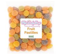 MyCandyShop Fruit Pastilles 500g - 5 Flavours - Chewy Mixed Sweets In Bulk Cheap - Traditional British Fruit Pastilles Bulk for Sharing, Gifts & Special Occasions