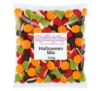 MyCandyShop Halloween Jelly Sweets 500g - Hallo Mix - Spooky Trick or Treat Candy with Jelly Brains, Pumpkin Jellies, Teeth & More - Random Assorted Halloween Sweets Selection for Parties