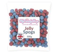 MyCandyShop Jelly Spogs 500g - Colourful Liquorice Sweets with Crunchy Beaded Coating & Soft Chewy Centre, Retro Sweet from Liquorice Allsorts, Made in UK
