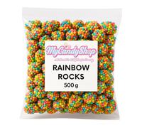 MyCandyShop Rainbow Rocks - 500g Bag | Fruity Crunchy Gummy Clusters with Tangy Candy Shell | Chewy, Juicy, Bite-Sized Sweets for Sharing, Snacking & Parties