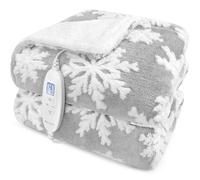 MYCARBON 160x180cm Electric Blanket Heated Throw, 10 Heat Settings & 9H Timer, Machine Washable, Flannel Sherpa Dual Side Heating Blanket throws for sofas Bed, Overheat Protection, UKCA/CE Certified