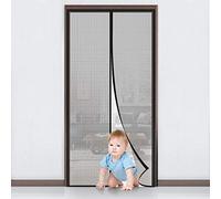 MYCARBON Fly Screen Door Keep Insects Out Mosquito Door Screen (Black/Squares, 100 * 210cm)