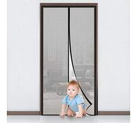 MYCARBON Magnetic Fly Screen Door Keep Insect Out (Black/Squares, 90*210cm)