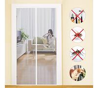 MYCARBON Magnetic Fly Screen Door, Upgrade Enhanced Screen Mesh, Powerful Magnets, Full Frame Magic Mosquito Door Screen Curtain No Gap, Keeps Bugs Out - Pet and Kid Friendly, 65x200cm