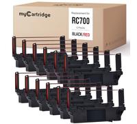MYCARTRIDGE 12-Packs Compatible Ink Ribbon Replacement for Star RC700 SP700 SP712 SP712R SP717 SP742R SP747 SP740 (Black/Red)