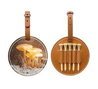 Mycelium Mushroom Brown Golf tee Storage Bag, Multifunctional Golf tee Storage Bag for Men, Durable PU Material