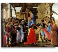 MYCGGDGH Adoration of the Magi by Sandro Botticelli The World Classic Art Reproductions Giclee Canvas Prints Wall Art for Home Decor 80x60cm(31x24in) Frame