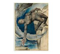 MYCGGDGH Antaeus setting down Dante and Virgil William Blake Famous Art on Canvas Classic Art Reproduction Abstract Art Wall Decor Modern for Office Bedroom Dining Room 85x60cm(33x24in) poster