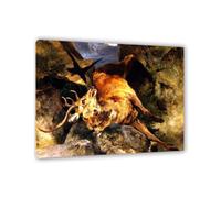 MYCGGDGH Edwin Landseer Canvas Print Wall Art A Deer Fallen from a Precipice Painting on Canvas edwin landseer Poster Picture for bedroom living room artwork wall decor95x80cm(37x31in) Framed