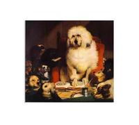 MYCGGDGH Edwin Landseer Canvas Print Wall Art Laying Down the Law Painting on Canvas edwin landseer Poster Picture for bedroom living room artwork wall decor85x70cm(33x27in) Frameless