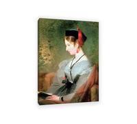 MYCGGDGH Edwin Landseer Canvas Print Wall Art Portrait of Elizabeth Wells Painting on Canvas edwin landseer Poster Picture for bedroom living room artwork wall decor100x70cm(33x28in) Framed