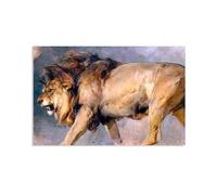 MYCGGDGH Edwin Landseer Canvas Print Wall Art Study of a Lion Painting on Canvas edwin landseer Poster Picture for bedroom living room artwork wall decor45x30cm(18x12in) Frameless