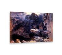 MYCGGDGH Edwin Landseer Canvas Print Wall Art The Eagle's Nest Painting on Canvas edwin landseer Poster Picture for bedroom living room artwork wall decor110x80cm(43x31in) Framed