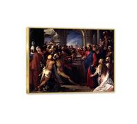 MYCGGDGH Famous Paintings Giuseppe Cesari The Raising of Lazarus Fine Art Reproduction Print Giclee Artwork Wall Decor for Living Room Bedroom Gallery Home Decor80x60cm(31x24in) Gold frame