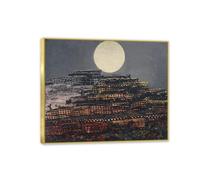 MYCGGDGH Max Ernst Poster The Petrified City Reproductions of Famous Paintings Surrealism Wall Art Canvas Max Ernst Wall Decor for Living Room Gifts50x40cm(20x16in) Framed