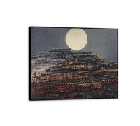 MYCGGDGH Max Ernst Poster The Petrified City Reproductions of Famous Paintings Surrealism Wall Art Canvas Max Ernst Wall Decor for Living Room Gifts80x60cm(32x24in) Black Framed