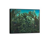MYCGGDGH Max Ernst Wall Art Reproductions on Canvas La joie de vive The Joy of Life Surrealism Poster Max Ernst Home Wall Decor for Bedroom Office Gallery Gifts90x70cm(36x28in) Black Framed