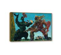 MYCGGDGH Max Ernst Wall Art Reproductions on Canvas The Barbarians Surrealism Poster Max Ernst Home Wall Decor for Bedroom Office Gallery Gifts55x40cm(22x16in) Framed