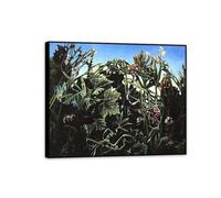 MYCGGDGH Max Ernst Wall Art Reproductions on Canvas The Joy of Life Surrealism Poster Max Ernst Home Wall Decor for Bedroom Office Gallery Gifts50x40cm(20x16in) Black Framed