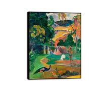 MYCGGDGH Paul Gauguin Prints Landscape With Peacocks Wall Poster Impressionist Wall Art Natural Painting Bedroom Corridor Study Home Decorate 40x30cm(16x12in) Black Framed