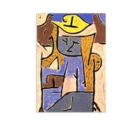 MYCGGDGH Paul Klee Canvas Wall Art Girl with a Yellow Hat Poster Vintage Classic Oil Painting Master Painting Print Suitable Living Room Office Cool Wall Decor120x80cm(47x31in) Frameless