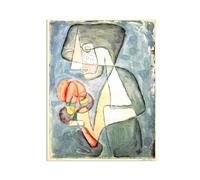 MYCGGDGH Paul Klee Canvas Wall Art Woman with Tomato Poster Vintage Classic Oil Painting Master Painting Print Suitable Living Room Office Cool Wall Decor40x30cm(16x12in) Frameless