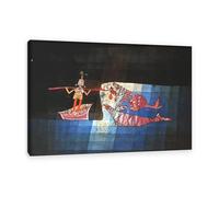 MYCGGDGH Paul Klee Wall Art Battle scene from the comic fantastic Poster surrealism Canvas Art Print by Paul Klee Painting picture artwork Bedroom Living Room Office Wall Decor90x60cm(35x24in) Framed