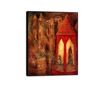 MYCGGDGH Remedios Varo Paintings The task Remedios Varo Wall Poster Surrealism Canvas Art For Living Room Office Wall Decor Gift Ready To Hang50x40cm(20x16in) Black Framed