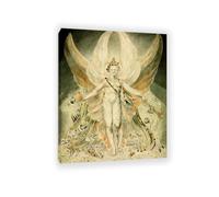 MYCGGDGH Satan in His Original Glory William Blake Painting Picture Poster William Blake Home Decor Retro Classical Oil Painting Print Giclee Wall Decor Living room bathroom 90x70cm(35x28in) Frame