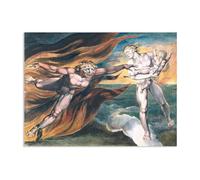 MYCGGDGH The Good and Evil Angels William Blake Vintage Fine Art Reproduction on Canvas Large Wall Art for Living Room Cool Wall Decor for Bedroom Office Home Decor 55x40cm(22x16in) poster
