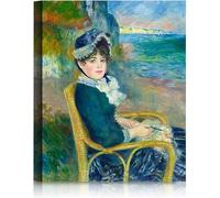 MYCGGDGH the Seashore by Pierre-Auguste Renoir The World Classic Art Reproductions Giclee Canvas Prints Wall Art for Home Decor 80x60cm(31x24in) Frame