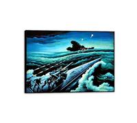 MYCGGDGH Thomas Hart Benton Paintings Wall Art Score Another for the Subs Classic Art Reproductions Thomas Hart Benton Canvas Poster for Living Room Home Wall Decor100x70cm(33x28in) Black Frame