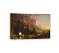 MYCGGDGH Thomas Kinkade Wall Art Journey of Life Childhood Posters Classic Art Reproductions Famous Landscape Oil Paintings Bedroom Canvas Wall Decor 75x50cm(30x20in) Framed