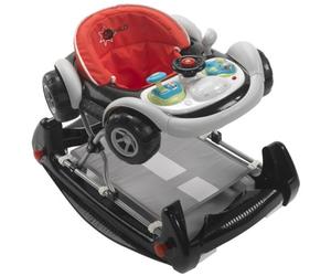 MyChild Coupe 2-in-1 Baby Walker Black - Activity Centre Baby Walker - Easy compact fold Frame for Storage - 6 Months + Anti Fall Blocks for Extra Safety and 3 Height Adjustment