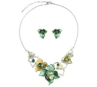 Mycitta Vintage Chunky Statement Jewelry Set Retro Leaf Floral Geometric Bohemian Boho Bib Necklace Earring Set Fashion Costume Jewelry for Women Girls Wedding Party Prom Unique Gift, 16.5’ +3.2’ (42+