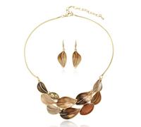 Mycitta Vintage Statement Jewelry Set - Chunky Flower Floral Plant Geometric Resin Bib Necklace Earring Set Bohemian Boho Crystal Rhinestone Fashion Jewelry for Women Bridal Party Prom Unique Gift