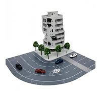 Mycity1: 144, 1:100 Scale Urban Scene, Destroyed Buildings and Roads, Hand Made Model Display Platform