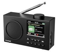 Mycket DAB Radio Portable, DAB Plus Digital Radios with Bluetooth, USB Rechargeable FM Radios, Battery Powered Small Radio,Dual Alarms Clock,Sleep Timer, 40 Presets Stations, 2.4" Large Colour Display