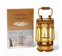 Mycketop 3D Wooden Puzzle for Adults Teens, Retro Lantern, DIY Building Set with Warm Glow, Intellect Enhancing Model Kit, Birthday Holiday Idea Present Gift