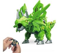 Mycketop Assemblable RC Dinosaur Toy, Remote Control Walking Mecha Dinosaur with Sound, STEM DIY Triceratops Kit, Birthday Gift for Boys Girls Kids, Cool Dino Toys for Triceratops Lovers