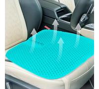 Mycketop Gel Car Seat Cushion, Cooling, Thick, Large, Breathable for Long Sitting Comfort, Pressure Relief for Back, Hip, Sciatica, Ergonomic Seat Pad for Car, Office, Wheelchair, Gaming (Light Blue)