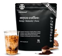 myco:soul Organic Mushroom Coffee with Lion’s Mane, Chaga and Cordyceps - Ground Coffee Blend - FairTrade Arabica Dark Roast - Organic Mushroom Coffee - 15 Servings