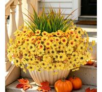 MyCoats 15 Bundles Artificial Fall Flowers for Outdoors Fall Decor