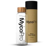 MycoPro Reusable Glass Water Bottle With Bamboo Lid - Heat-Resistant & Dishwasher Safe Glass Bottle Made With Odorless Borosilicate Glass - Scratch Free, Durable Glass Juice Bottle - 16oz