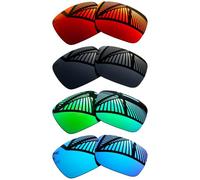 MYCOURAG 4 Pairs Replacement Lenses for Meta Fury 51mm Sunglasses - Solid Black+Emerald+Ice Blue+Fire Red