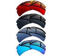 MYCOURAG 4 Pairs Replacement Lenses for Oakley Flak 2.0 XXL OO9488 63mm Sunglasses - Solid Black+Titanium+Ice Blue+Fire Red