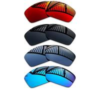 MYCOURAG 4 Pairs Replacement Lenses for Oakley Siphon OO9429 64mm Sunglasses - Solid Black+Titanium+Ice Blue+Fire Red